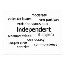 Independent voter philosophy and values postcards