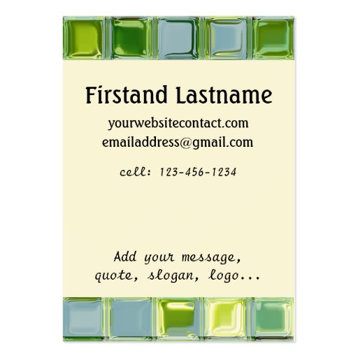 Indestructible Custom Business Cards with Tile Art (back side)