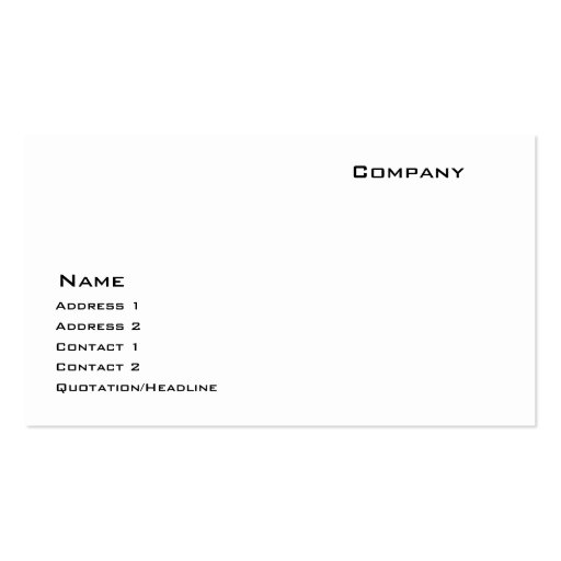 Indestructible Paper Stock Business Card Templates (front side)