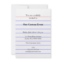 Index Card Custom Invitations