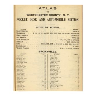 Index Towns, Bronxville Poster