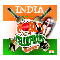 India 2011 ICC Cricket World Cup Champions Poster