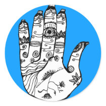 India Art Round Sticker