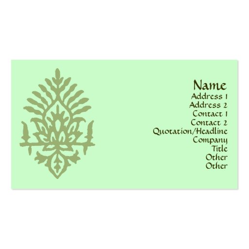 India Block Print Business Card