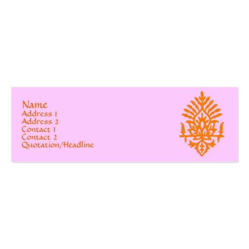 India Block Print Business Cards (front side)
