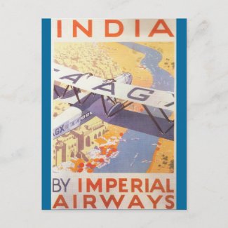 India by Imperial Airways postcard