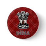 India Coat of Arms Pinback Button