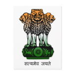 India Coat of Arms Flag Post Card