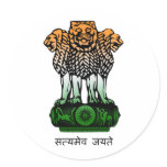 India Coat of Arms Flag Stickers