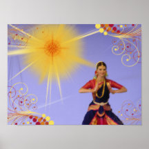 India Dancer with Sun (pastels) Print