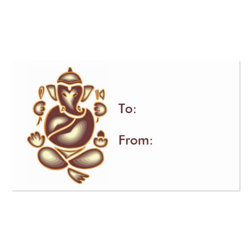India Elephant Meditation Gift Tag Business Card (front side)