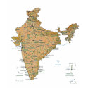India Flag and Map T-Shirt