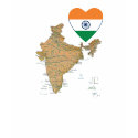 India Flag Heart and Map T-Shirt