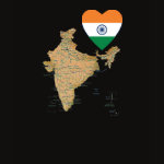 India Flag Heart Map Fitted AA T-Shirt