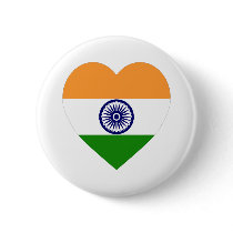 India Flag Heart buttons