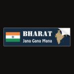 India Flag Map Text Bumper Sticker