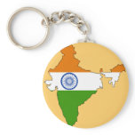 India flag map key chains