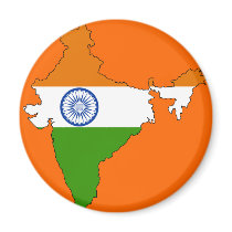 India flag map magnet
