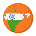 India flag map magnets