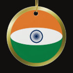 India Fisheye Flag Ornament
