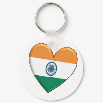 India Heart Flag keychains
