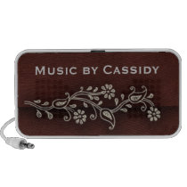 India Inspired rich brown and silver floral speakers