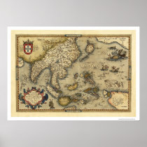 India Map By Ortelius 1570 Posters