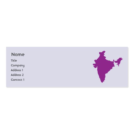 India - Skinny Business Card Template (front side)