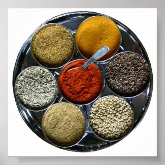 India spice tray print