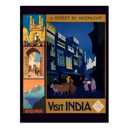 India Travel Poster collage postcards Zazzle