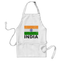 India Vintage Flag aprons by allworldtees India Vintage Flag aprons