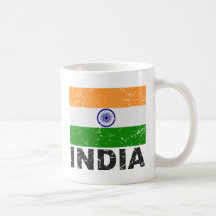 India Vintage Flag Coffee Mugs