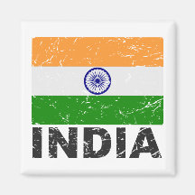 India Vintage Flag Refrigerator Magnets