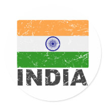 India Vintage Flag Stickers