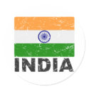 India Vintage Flag stickers by allworldtees India Vintage Flag stickers