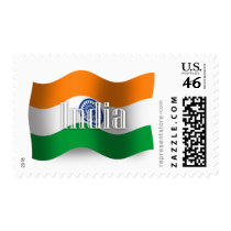 India Waving Flag Postage Stamp