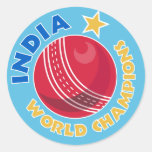 india world champions cricket ball sticker