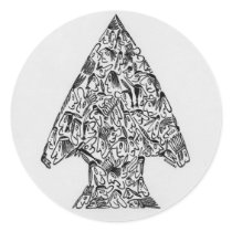 INDIAN ARROWHEAD ROUND STICKERS