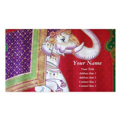 Indian art elephant Business Card (front side)