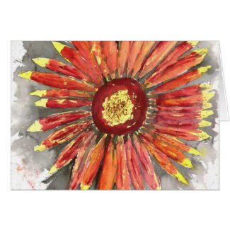 indian blanket wildflower watercolor painting card