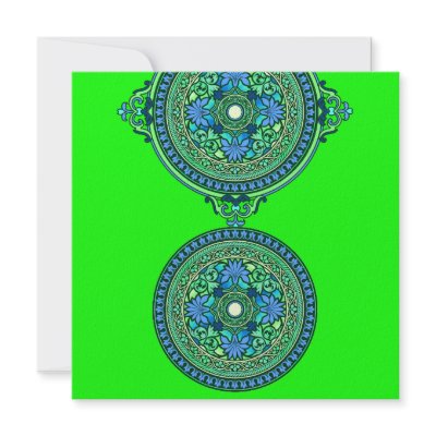Indian Blue &amp; Aqua Discs Wedding Invitation
