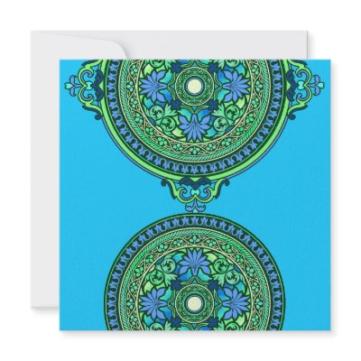 Indian Blue &amp; Aqua Discs Wedding Invitation