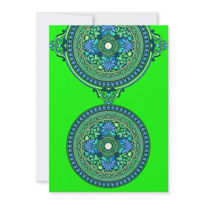 Indian Blue &amp; Aqua Discs Wedding Invitation