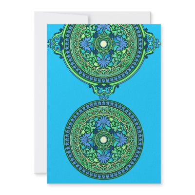 Indian Blue &amp; Aqua Discs Wedding Invitation