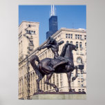Indian Bronze Statue in Chicago posters
