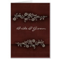 Indian brown with pewter flower design card