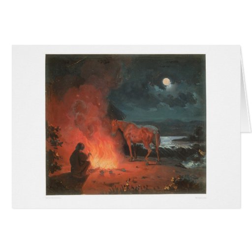 Indian by a Campfire (0744A) Cards