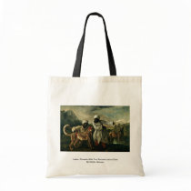 Indian Cheetah With Two Servants And A Deer Canvas Bag
