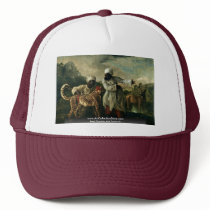 Indian Cheetah With Two Servants And A Deer Hats