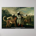 Indian Cheetah With Two Servants And A Deer Print